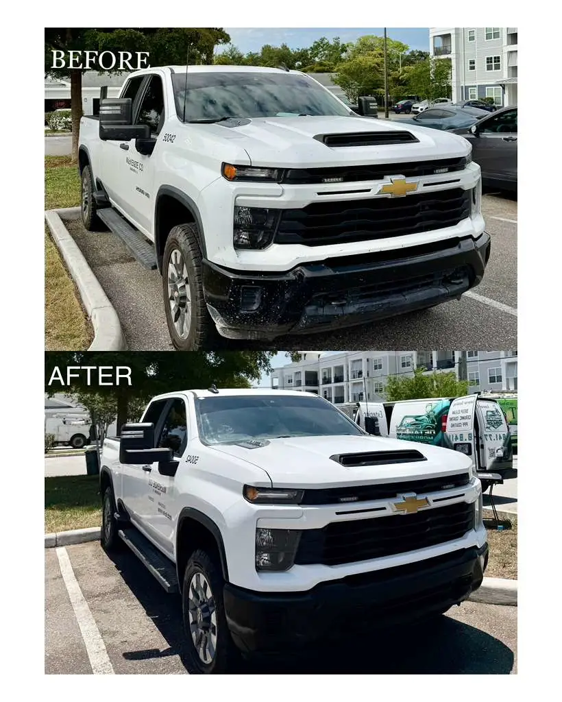 Before and after truck detail