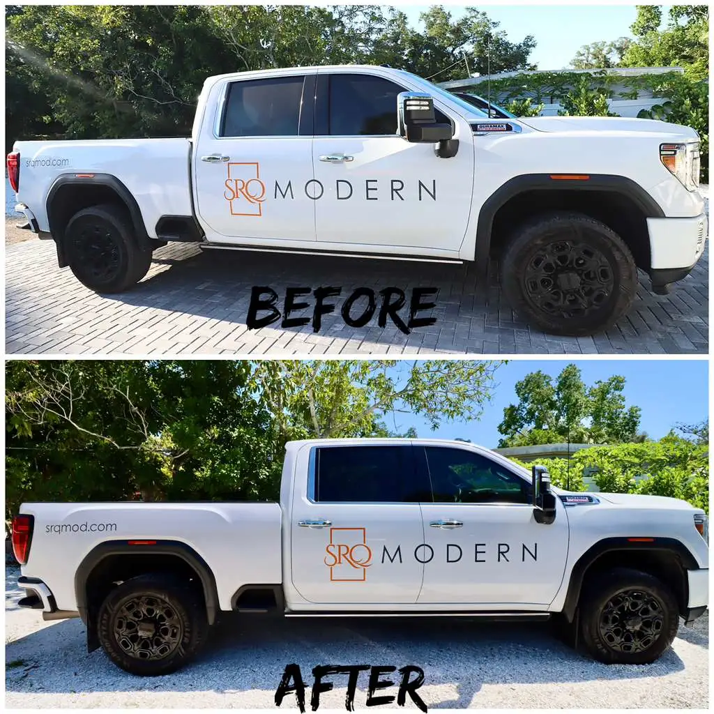 Before and after SUV full exterior