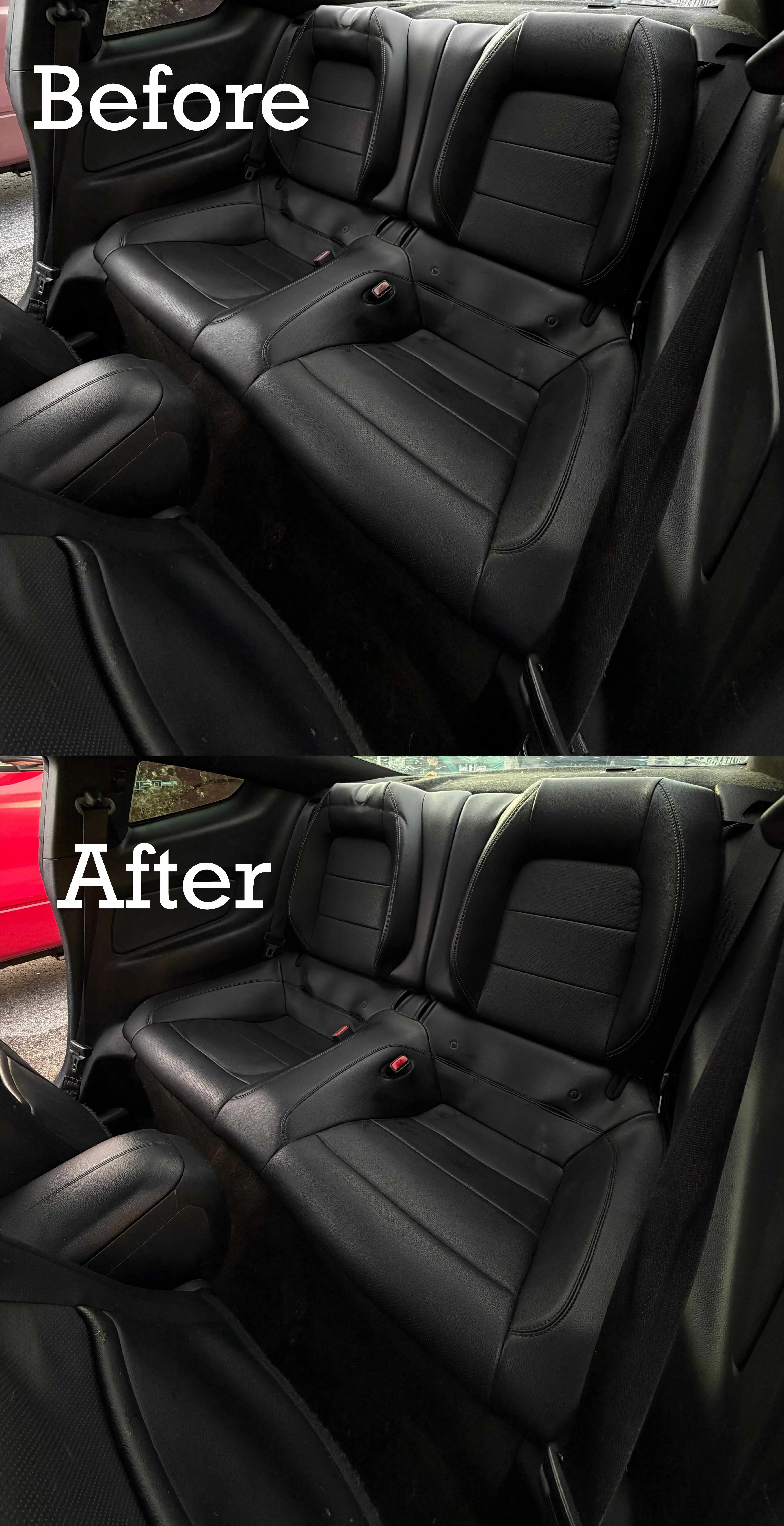 Before and after leather seats